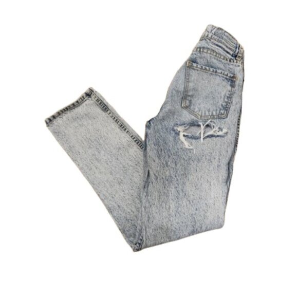 REVICE High-Rise Acid Wash Button Fly Jeans - Picture 5 of 7